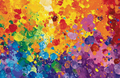 Multicolors Abstract of Paint Splattered on Canvas