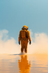 Astronaut In on the water Colorful Illustration Art Print