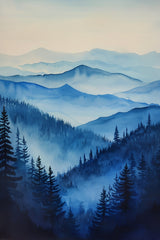 Misty Blue Mountains Wall Art