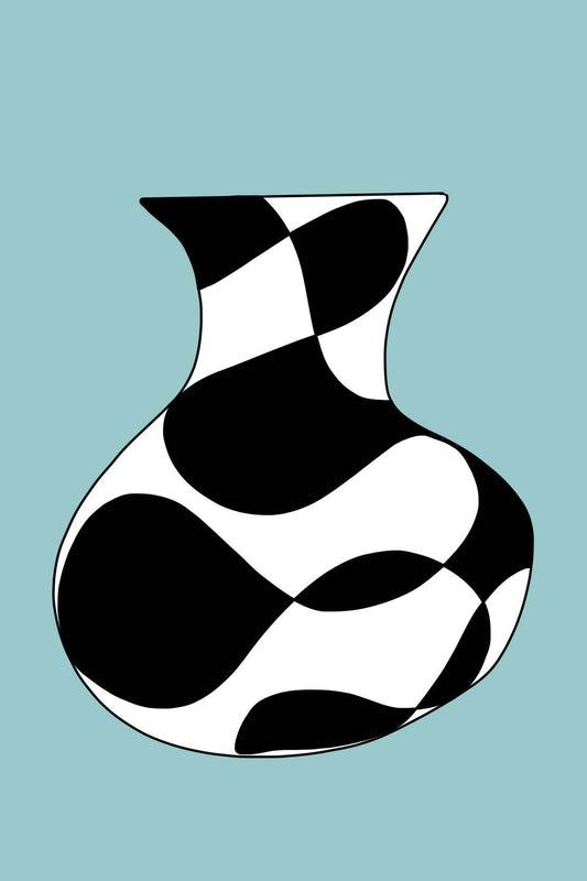Black and White Vase Painting Wall Art - beink online art store