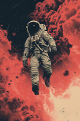 Abstract Lonely Astronaut in Space Artwork - beink online art store