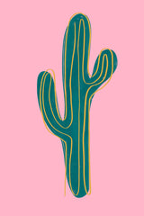 Green Cactus Painting Wall Art