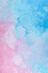 Aqua and Pink Water Paint Abstract Wall Art