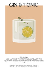 Gin And Tonic Cocktail With Lime Wall Art