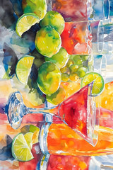 Fruit Wocktail Watercolor Painting Art