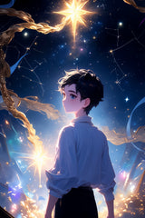 Portrait of Anime character with Stars Anime Wall  Art