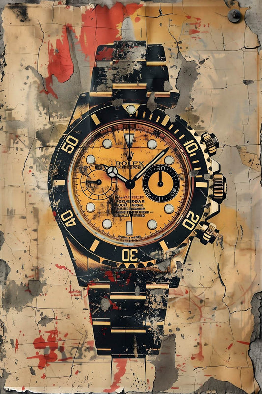 Watercolor Painting of Rolex Watch Wall Art - beink online art store