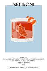 Negroni Cocktail Wall Art