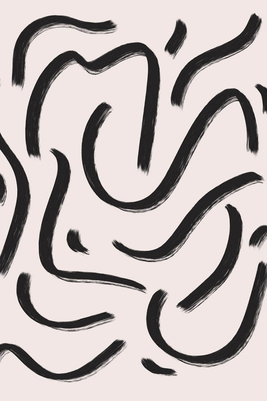 Black Spiral Lines Wall Art - beink online art store