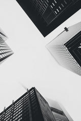 High Rise Building Black & White Wall Art