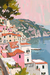 Beautiful Village By The Beach Wall Art