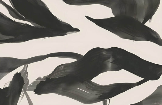 Dark Currents- Fluid Movement of the Black Lines Wall Art - beink online art store