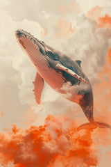 Fantasy Whale in Sky Animal Wall Art