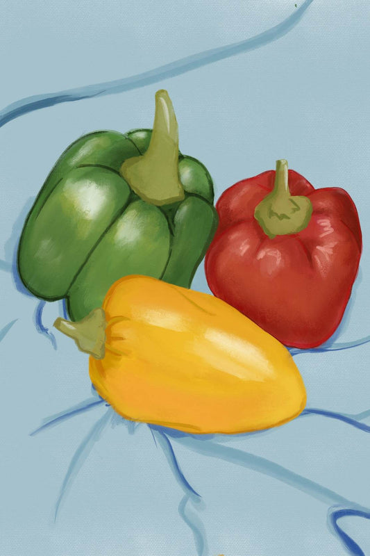 Colored Bell Pepper Painting Wall Art - beink online art store