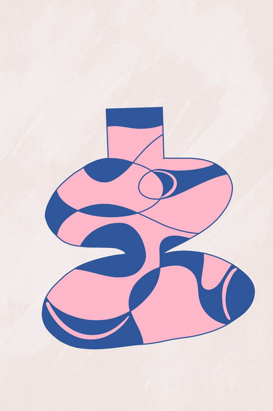 Pink Patterned Vase Wall Art - beink online art store