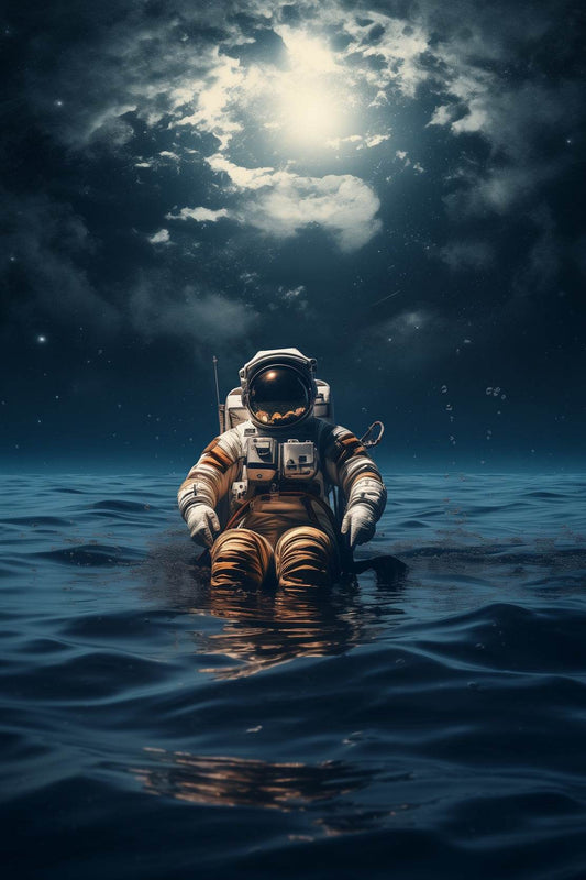 Astronaut diving in ocean Wall Art - beink online art store