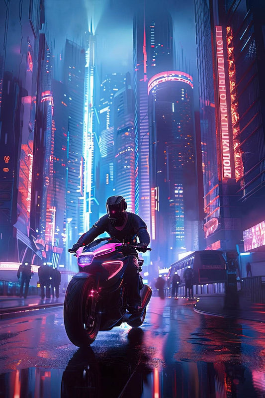 Purple Motorcycle Wall Art - beink online art store