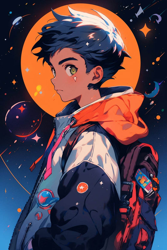 Anime Boy with Backpack Wall Art - beink online art store