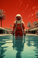 Astronaut Diving in orange suits Wall Art - beink online art store