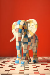 Colorful Robotic Elephant Animal Wall Art