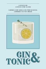 Lemon Gin And Tonic Cocktail Wall Art