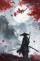 Samurai And Mountain Fuji Wall Art