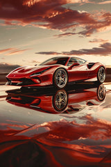 Ferrari F8 Red Sport Wall Art