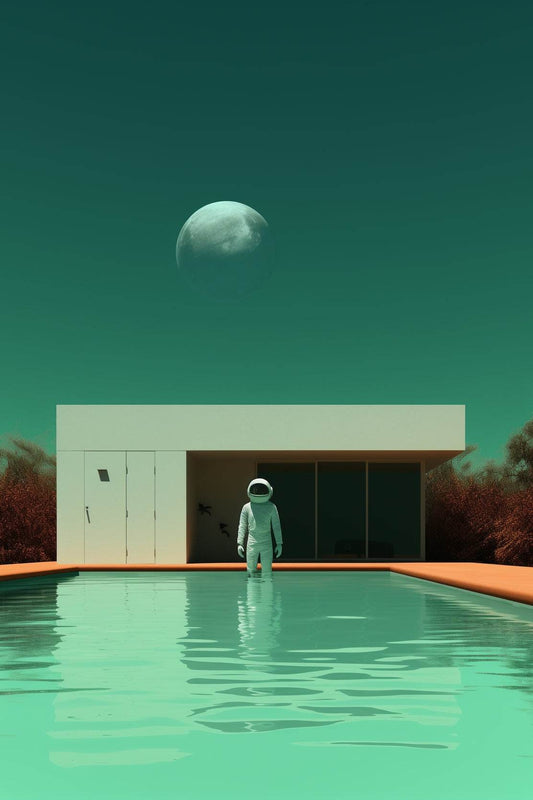 Astronaut diving in swimming pool Wall Art - beink online art store