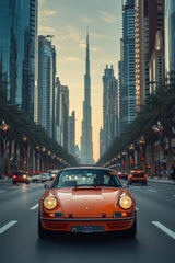 Driving Porsche In The City Wall Art