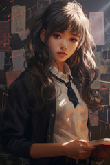 An Anime School Girl in Uniform  Wall  Art