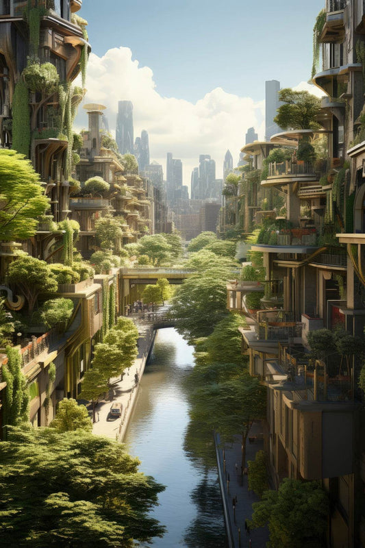 View Of The Lush City Wall Art - beink online art store