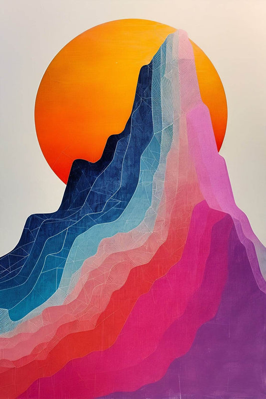 Colorful Layered Sunrise Wall Art - beink online art store