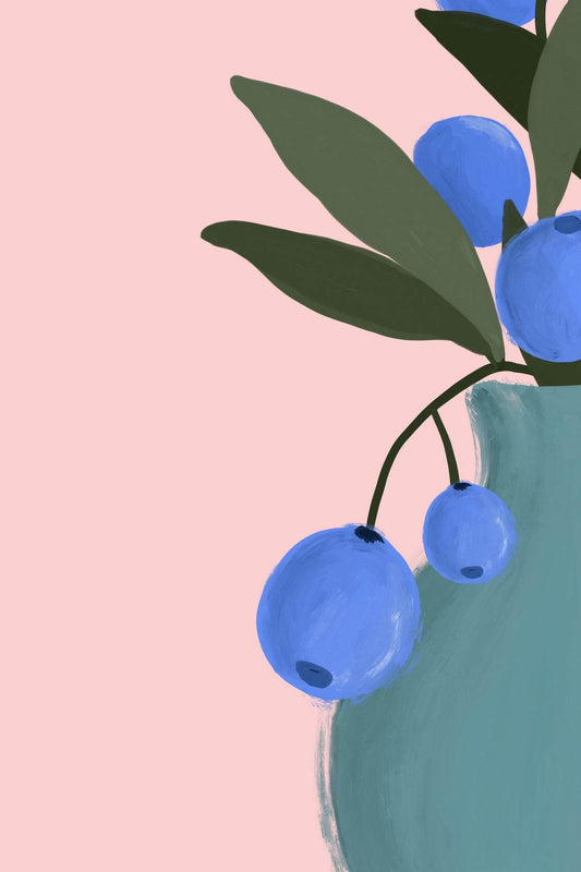 Blueberry Stem Wall Art - beink online art store