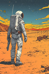 Adventure in Space Astronauts on Desert Planet Artwork