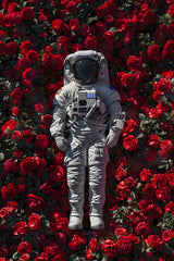 Astronaut Laying in a Bed of Roses Digital Artwork - beink online art store