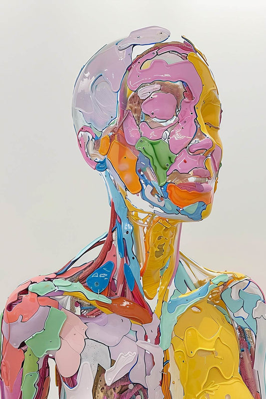 Colorful Anatomy- Oil Paint Women Wall Art - beink online art store