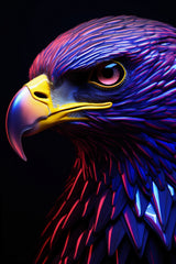 Golden Eagle Painted Blue and Pink Bird Wall Art