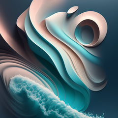 Colorful Water Wave Abstract Wall Art