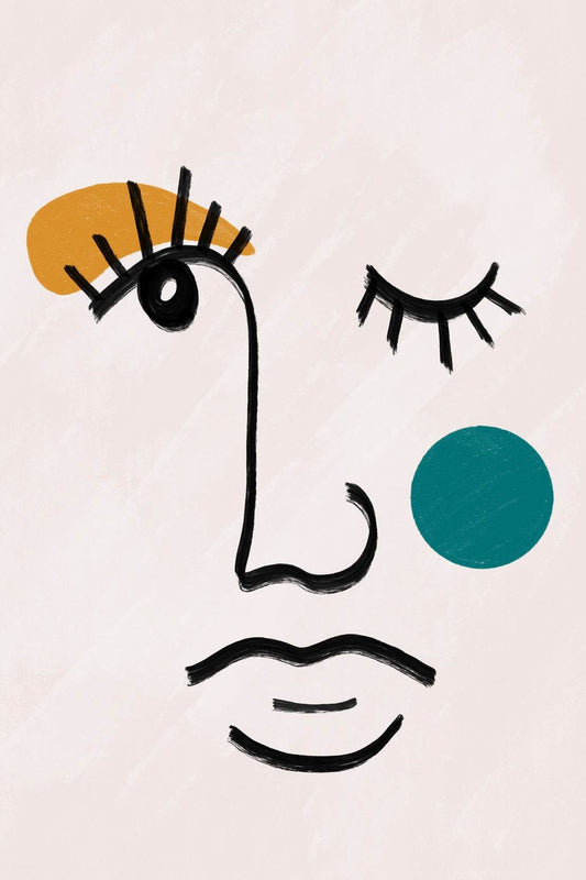 Cartoon Human Face Wall Art - beink online art store