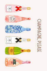 Different Bottles of Champagne Wall Art