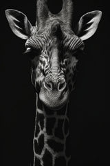 Northern Giraffe Black & White Wall Art