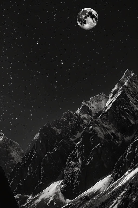 Stunning Mountain Nightview Modern Wall Art - beink online art store