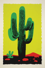 Vibrant Green Saguaro Cactus Wall Art