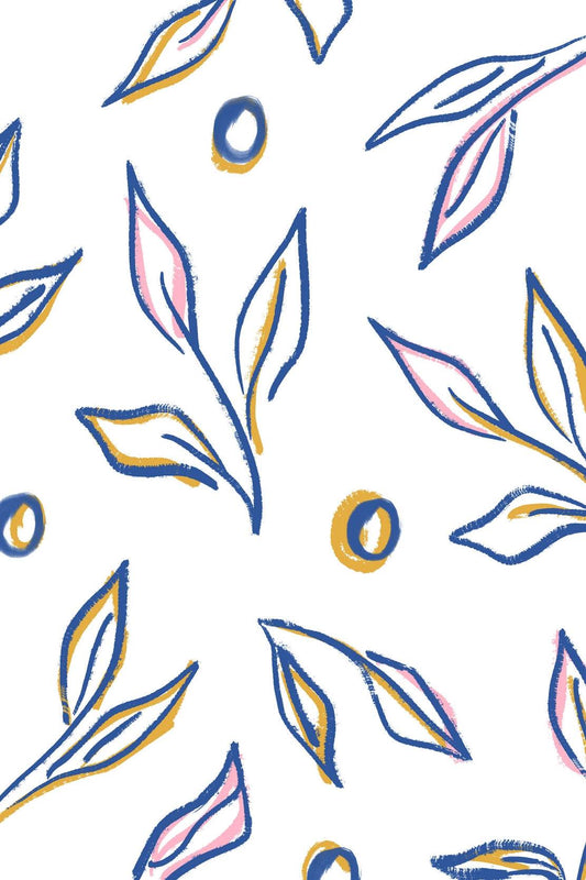 The Leaves of The Blue Boho Plant Wall Art - beink online art store
