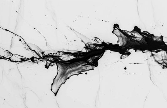 Black Fluid Ink Dance Modern Wall Art - beink online art store