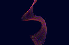 Technology Wave Lines Abstract Wall Art