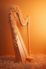 Harp With Flowers And Musical Notes Wall Art