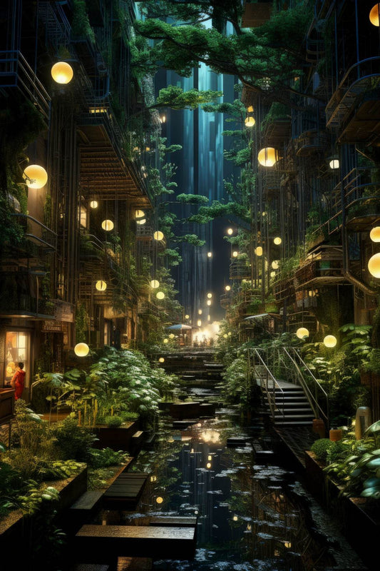 Blue Forest In The City Wall Art - beink online art store