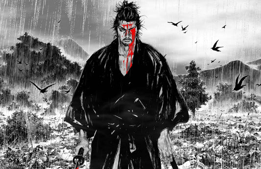 Black and White Vagabond Miyamoto Musashi Anime Wall Art - beink online art store