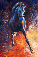 Oil Painting Of Rebellious Horse Wall Art